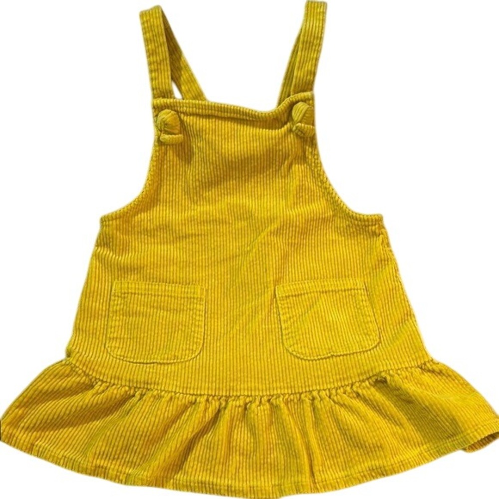 Art Class Vibrant Yellow Dress with Button Accents 5T Preowned